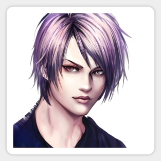 Purple Hair Anime Boy Magnet